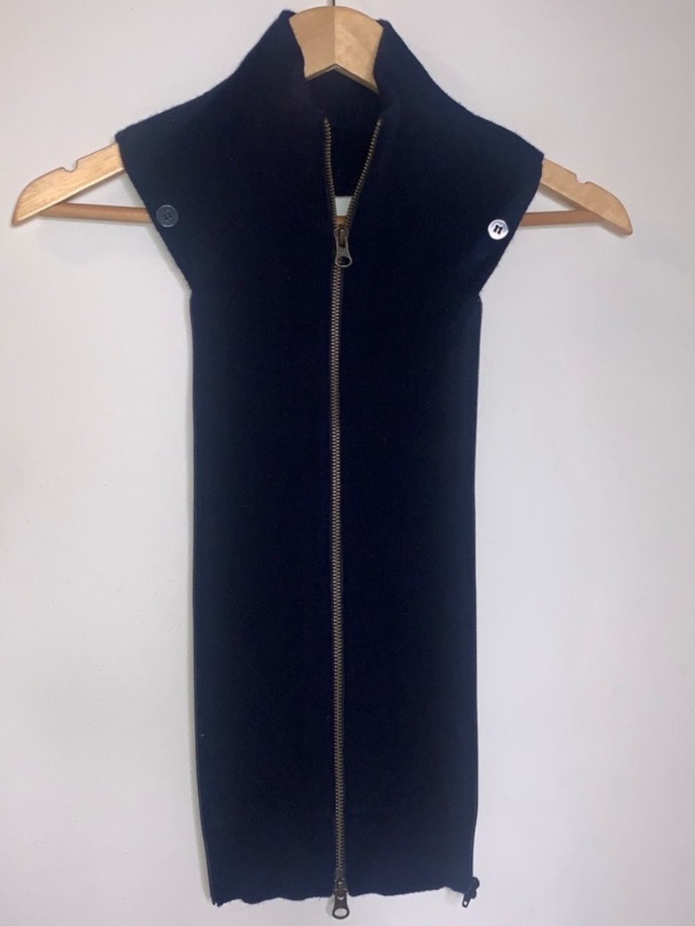RARE $295 Veronica Beard turtleneck 100% CASHMERE Dickey jacket insert Navy Blue